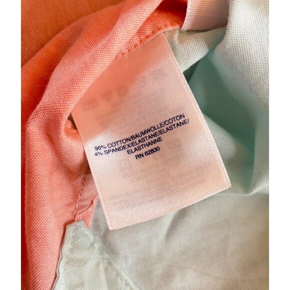 Lands End Colorblock Button-Down Shirt Cotton Spandex Blend Multicolor 90's - XL - Picture 4 of 7